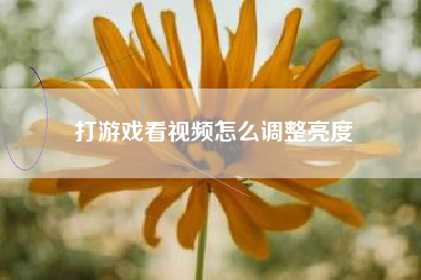 打游戏看视频怎么调整亮度