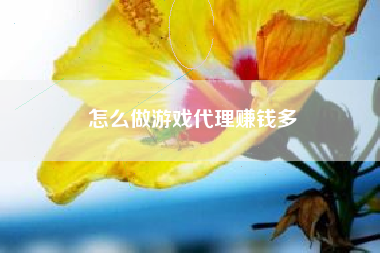 怎么做游戏代理赚钱多