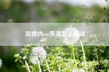 游戏内esc失灵怎么解决