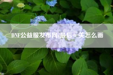 DNF公益服发布网z最后一关怎么画
