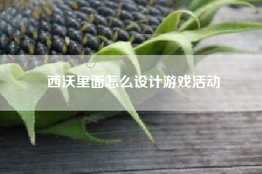 西沃里面怎么设计游戏活动