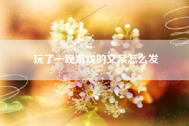 玩了一晚游戏的文案怎么发