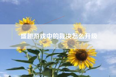 盛趣游戏中的裁决怎么升级