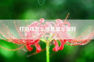 打游戏怎么挑选显示器好