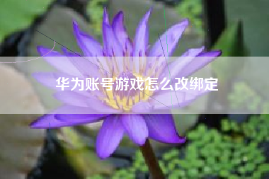 华为账号游戏怎么改绑定