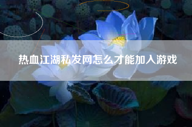 热血江湖私发网怎么才能加入游戏