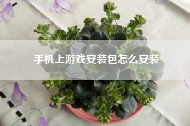 手机上游戏安装包怎么安装