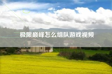 极限巅峰怎么组队游戏视频