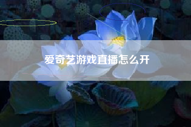 爱奇艺游戏直播怎么开