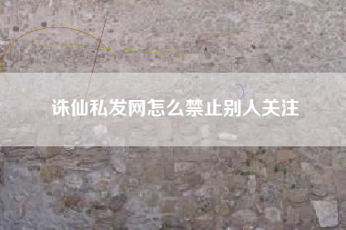 诛仙私发网怎么禁止别人关注