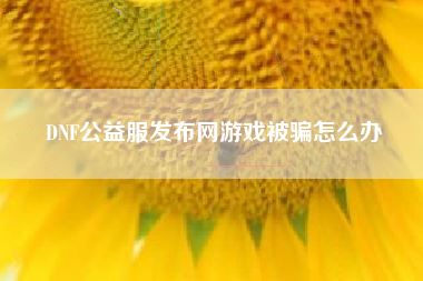 DNF公益服发布网游戏被骗怎么办