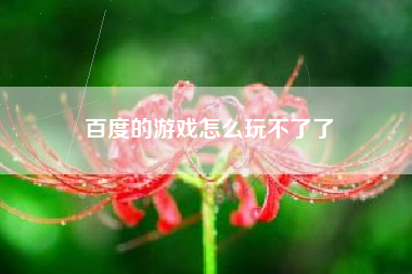 百度的游戏怎么玩不了了