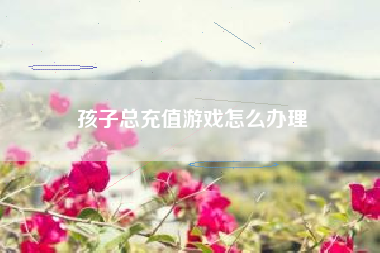 孩子总充值游戏怎么办理