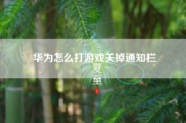 华为怎么打游戏关掉通知栏
