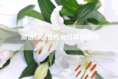 微信怎么在线玩打麻将游戏