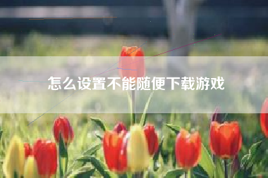 怎么设置不能随便下载游戏