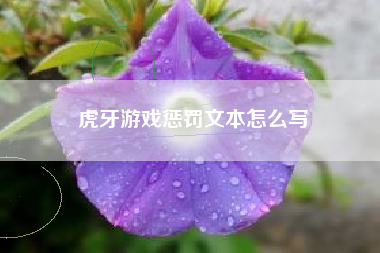 虎牙游戏惩罚文本怎么写