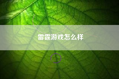 雷霆游戏怎么样