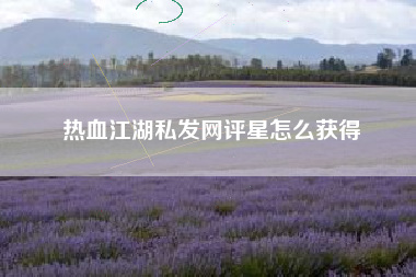 热血江湖私发网评星怎么获得