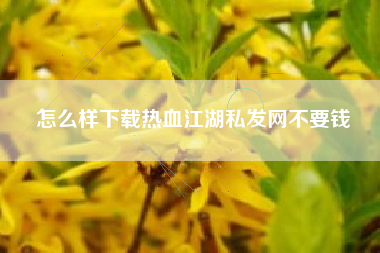 怎么样下载热血江湖私发网不要钱