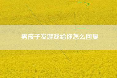 男孩子发游戏给你怎么回复