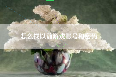 怎么找以前游戏账号和密码
