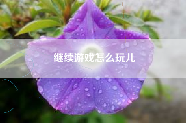 继续游戏怎么玩儿