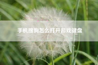 手机搜狗怎么打开游戏键盘