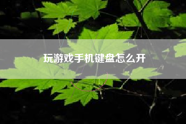 玩游戏手机键盘怎么开