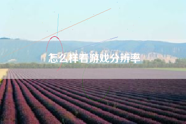 怎么样看游戏分辨率
