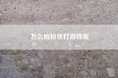 怎么给粉丝打游戏呢