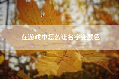 在游戏中怎么让名字变颜色