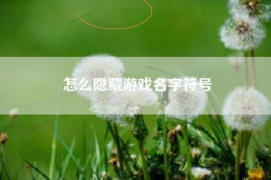 怎么隐藏游戏名字符号