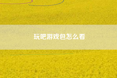 玩吧游戏包怎么看