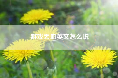 游戏丢血英文怎么说