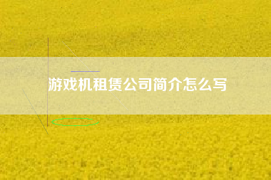 游戏机租赁公司简介怎么写