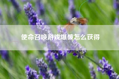 使命召唤游戏爆破怎么获得