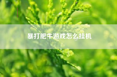 暴打肥牛游戏怎么挂机