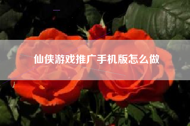 仙侠游戏推广手机版怎么做