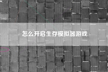 怎么开启生存模拟器游戏