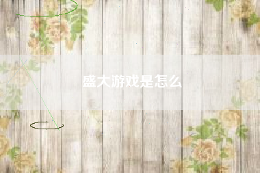 盛大游戏是怎么