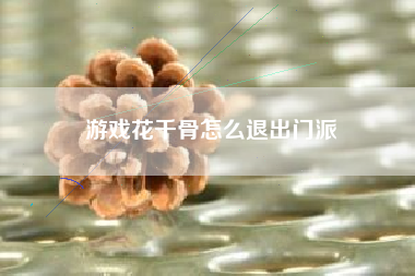 游戏花千骨怎么退出门派