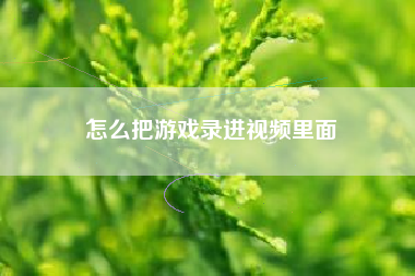 怎么把游戏录进视频里面