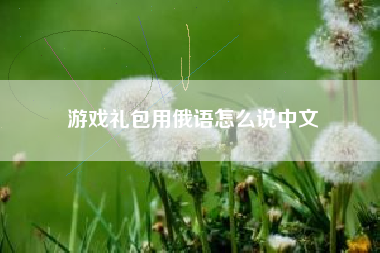 游戏礼包用俄语怎么说中文
