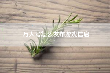 万人号怎么发布游戏信息