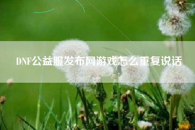 DNF公益服发布网游戏怎么重复说话