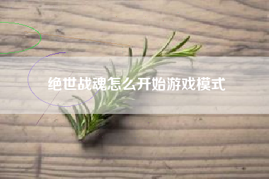 绝世战魂怎么开始游戏模式