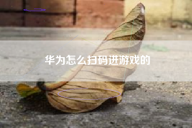 华为怎么扫码进游戏的