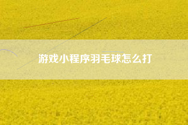 游戏小程序羽毛球怎么打
