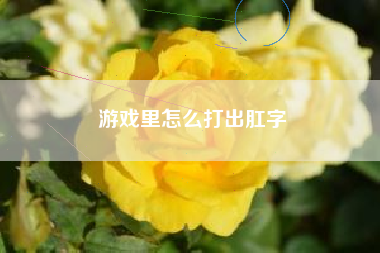 游戏里怎么打出肛字